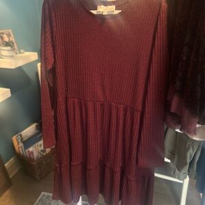 Philosophy Deep Red Ribbed Dress